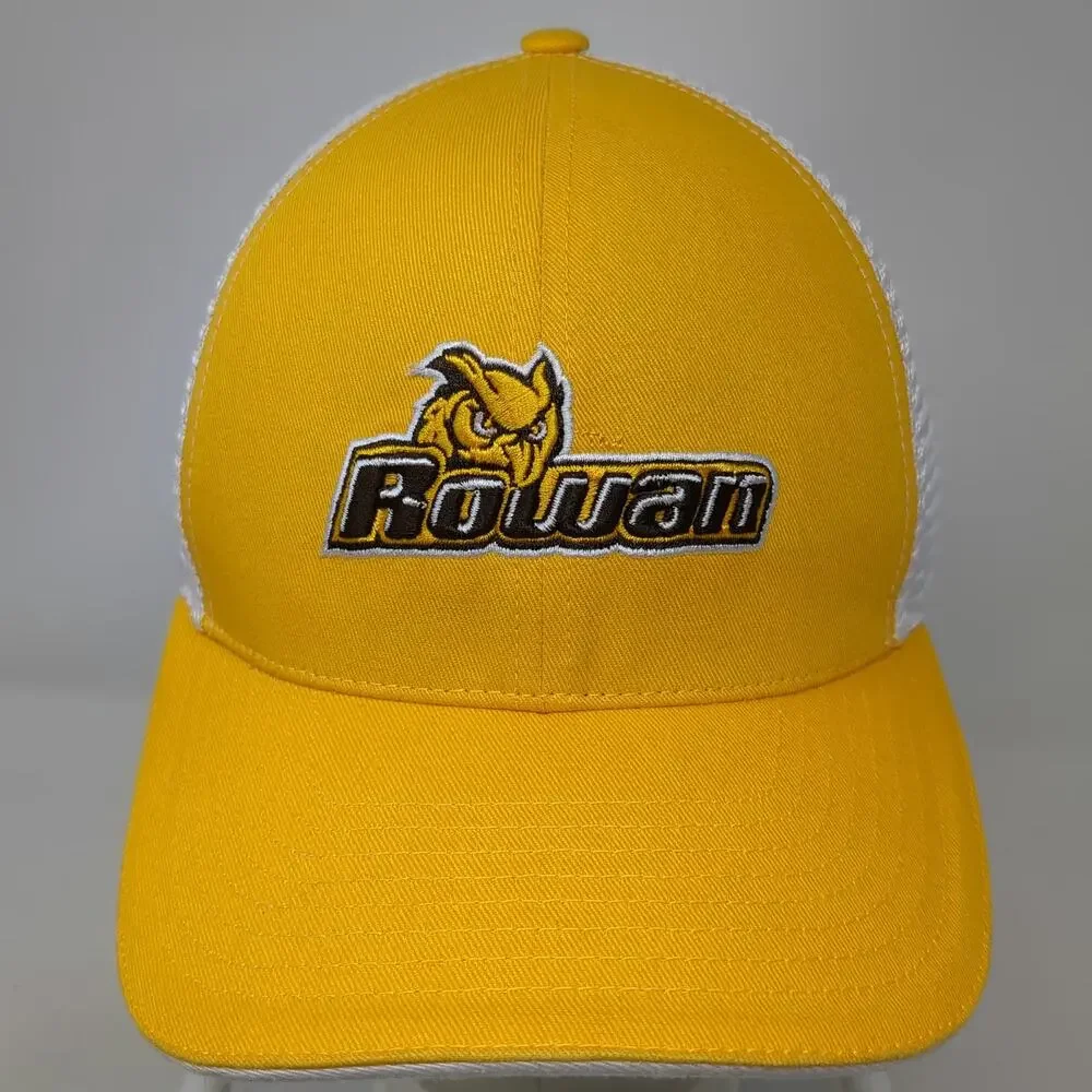Colosseum Trucker Hat Yellow White One Size Rowan University Owls Mesh Snapback